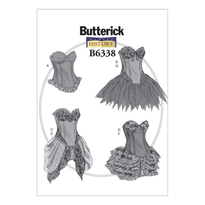 BUTTERICK PATTERNS B6338 Corsés y Faldas con Dobladillo Curvado, A5 (6-8-10-12-14)