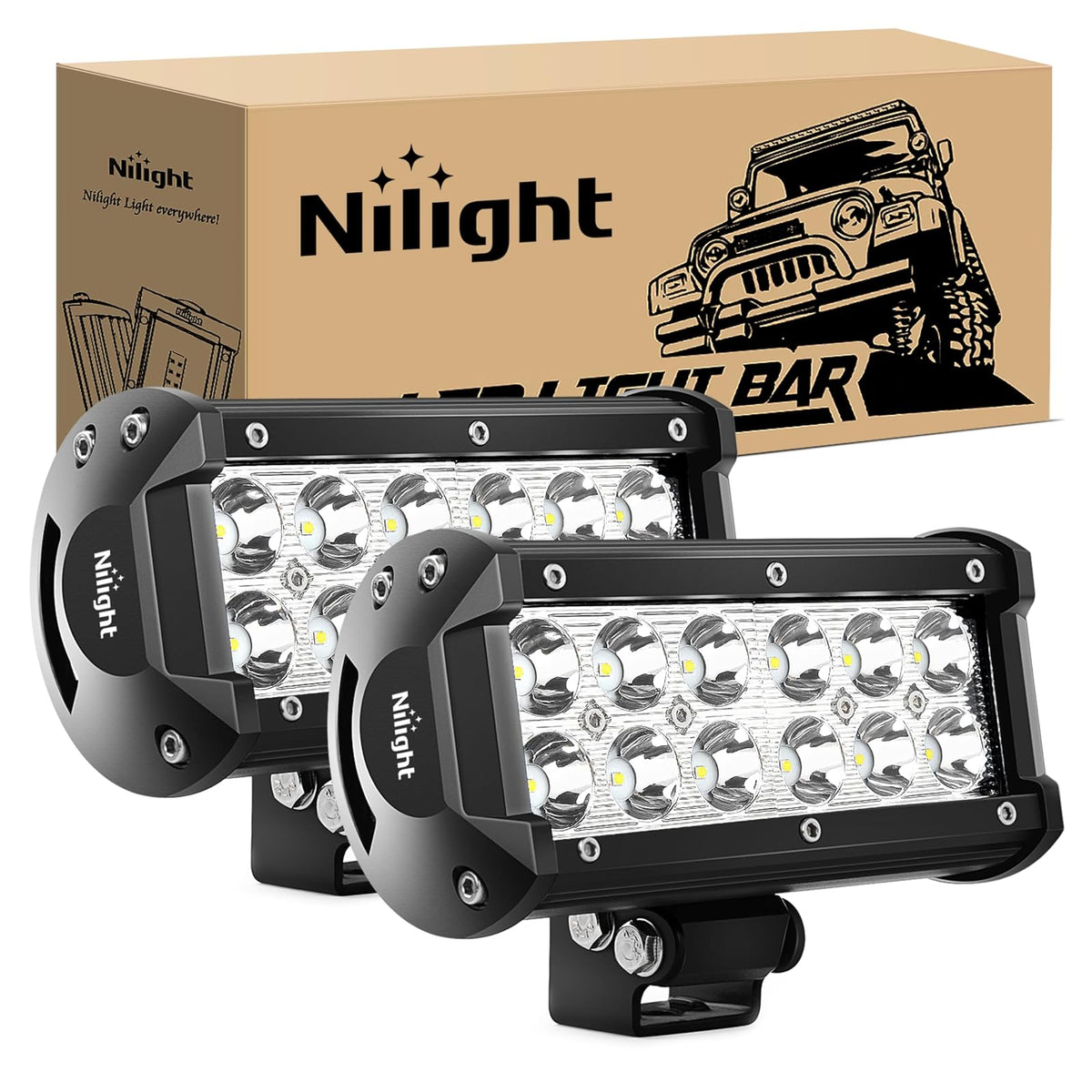 Nilight Barra de Luces LED Curvada para Conducción y Niebla - 36w Led Light