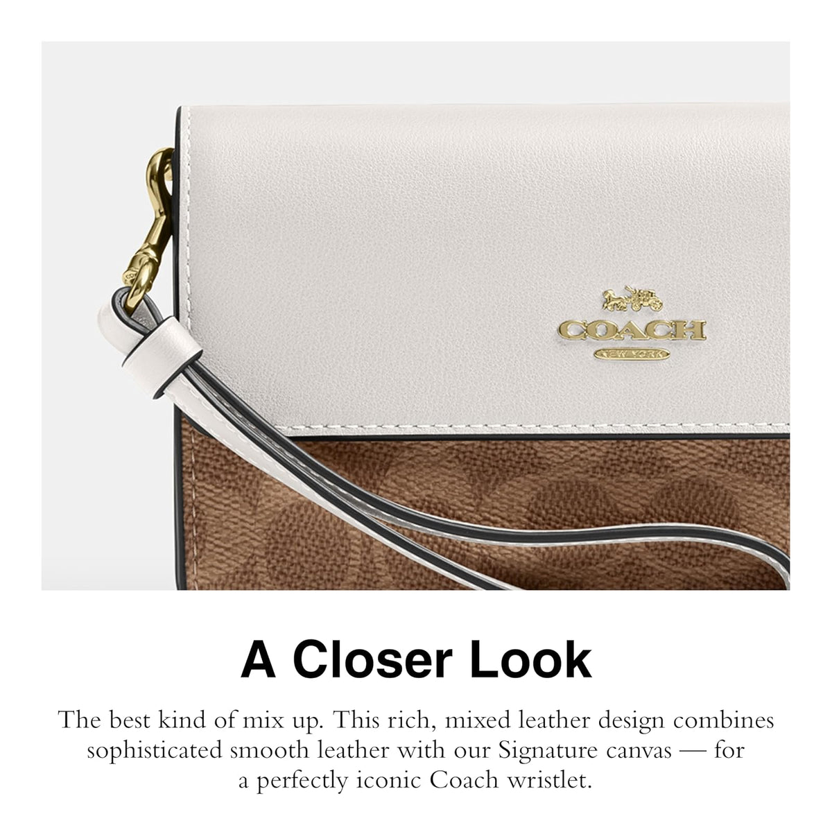 COACH Foldover Wristlet WRISTLET PLEGABLE Mujer