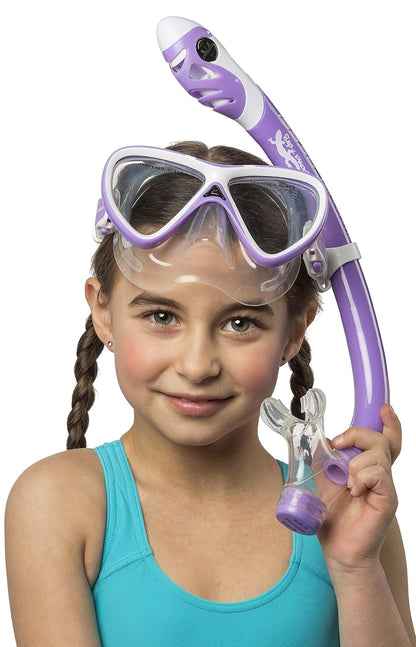 Cressi Juego de Silicona para esnórquel (máscara y esnórquel seco) para niños de 7 a 15 años | Pegaso e Iguana Dry: diseñado en Italia