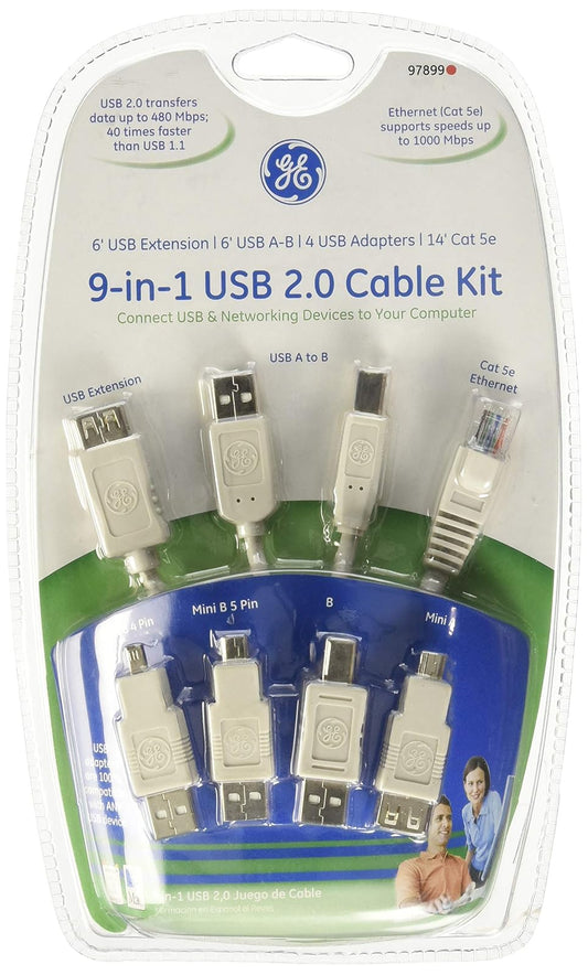 9-IN-1 USB 2.0 CABLE KIT, NICKEL