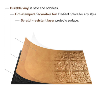 FASÄDE Mónaco - Panel decorativo de vinilo en color blanco brillante (un panel de 45 x 60 cm)