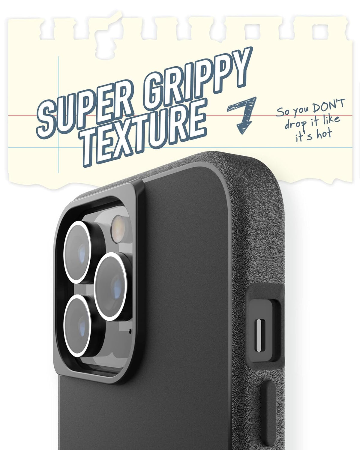 Smartish iPhone 13 Pro Funda Delgada - Gripmunk Compatible con MagSafe [Ligera + Protectora] Proteccion Delgada - Negro