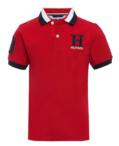 Tommy Hilfiger Polo Mate para niño - Niños grandes - 8-10 - Rojo real