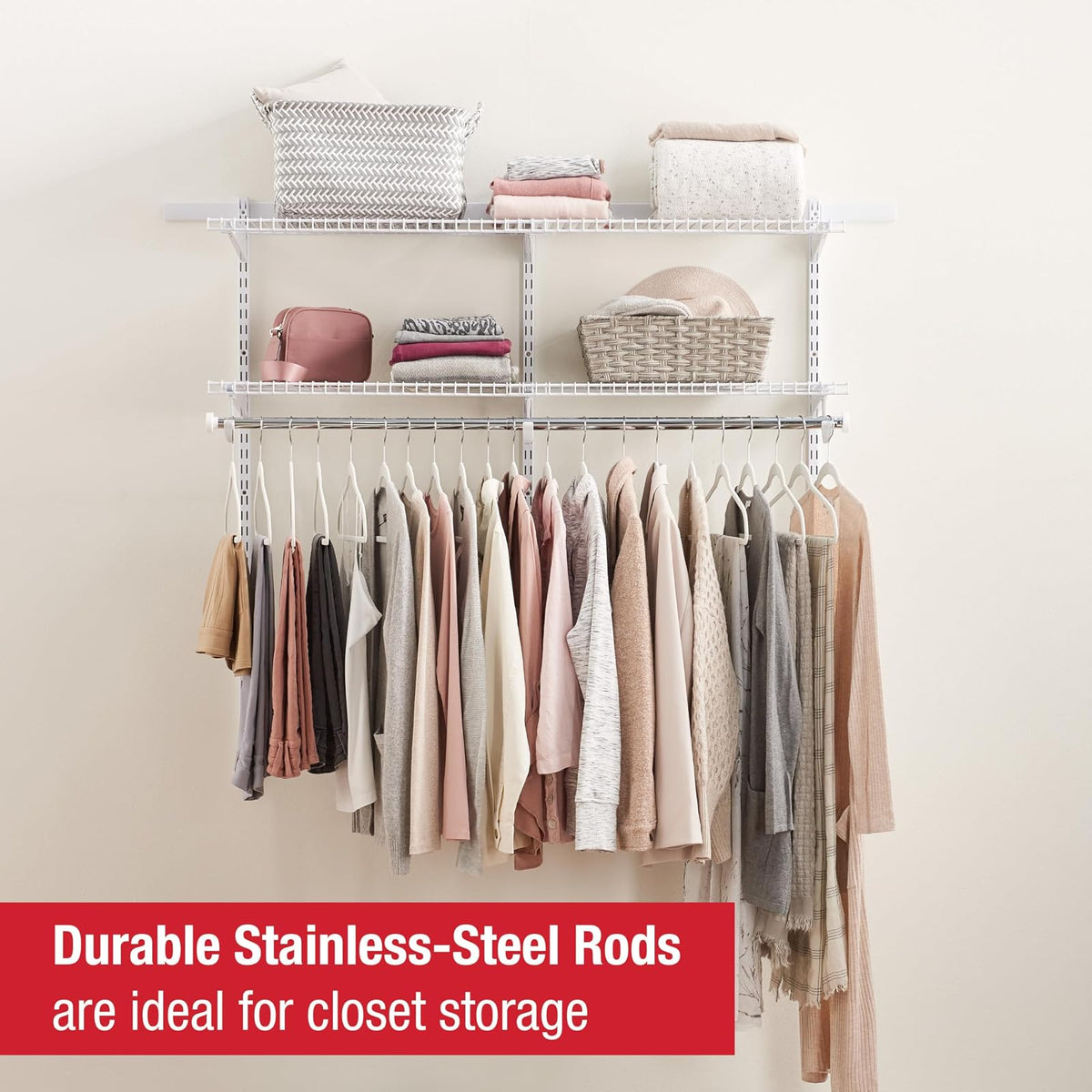 Rubbermaid FG3H1102WHT Configurations Closet Kits, 3-6', White