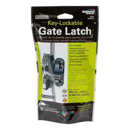 National Hardware N346 – 201 lokklatch automática llave puerta Lock Latch, 4 – 9/40,6 cm Color Negro, Actualizado embalaje, National empaque, 4-9/16", Negro