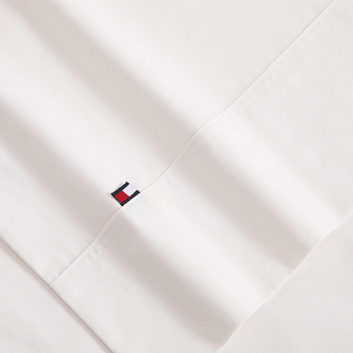 Tommy Hilfiger - Juego de sábanas, Ropa de Cama de percal de algodón Lavado con Fundas de Almohada a Juego, crujiente y Fresco, básico sólido para el hogar (Marfil, Queen)