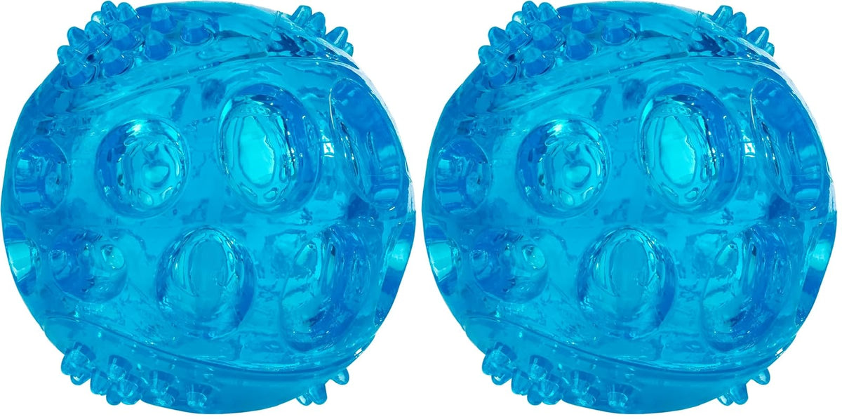 Fancy Pets Juguete Pelota Flexible para Perros GDE con Sonido Squeaker para Morder y Jugar (Paquete de 2)