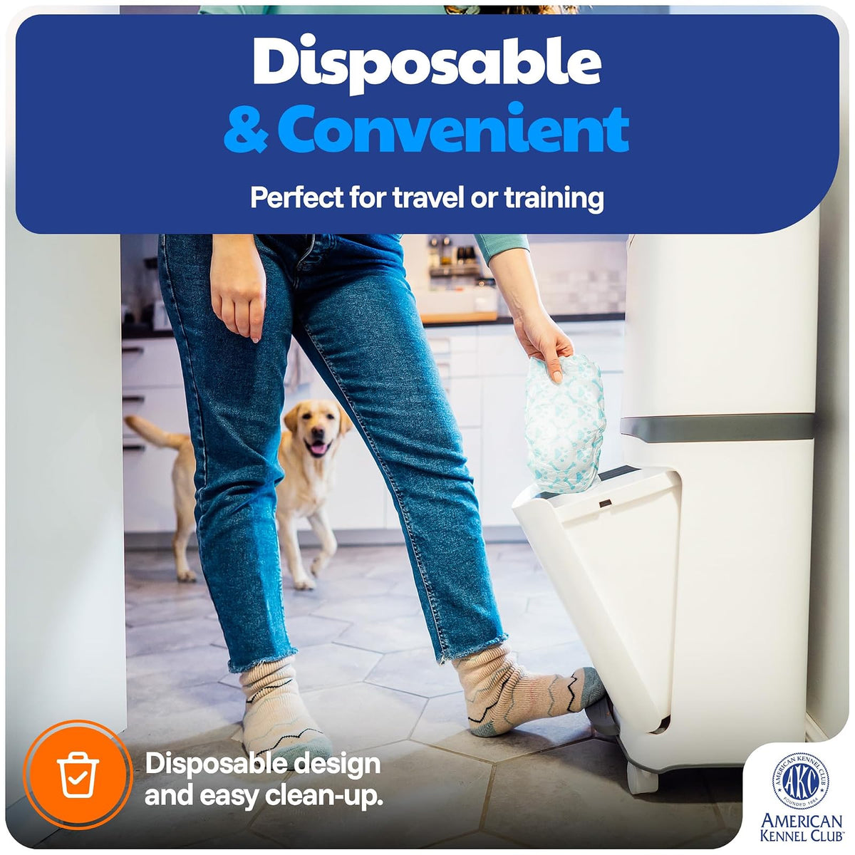 American Kennel Club Male Dog Wrap, Disposable Diapers with Wetness Indicator, Small, 50 Count
