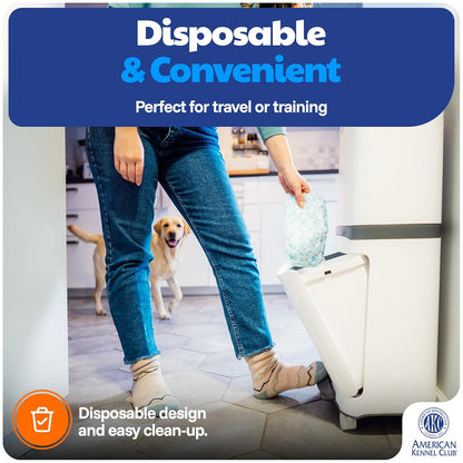 American Kennel Club Male Dog Wrap, Disposable Diapers with Wetness Indicator, Small, 50 Count