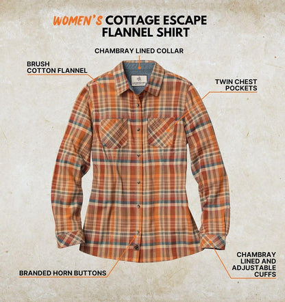 Legendary Whitetails - Camisa de Franela Cottage Escape para Mujer