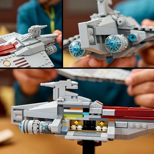 LEGO® Star Wars: El Ataque de los Clones Nave de Asalto Clase Acclamator Modelo de Nave Espacial para Construir, exhibir y coleccionar, vehículo, Regalo Creativo para Adultos 75404