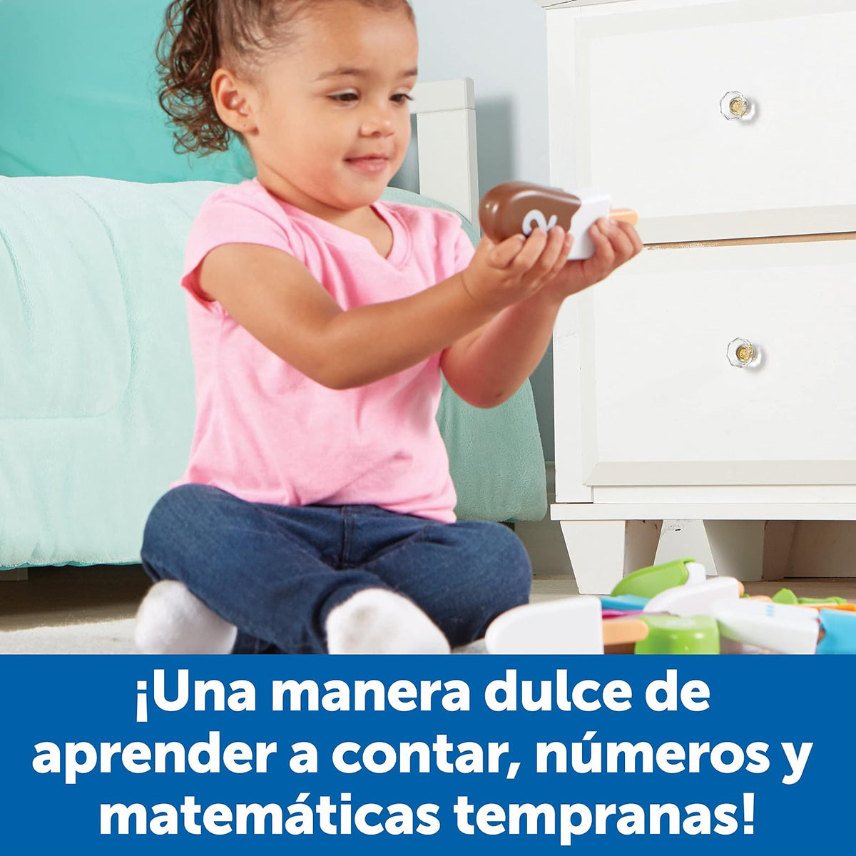 Learning Resources Paletas de juguete Smart Snacks Number Pops, Multicolor | Manipulantes de matemáticas para niños en edad preescolar, juguetes de juego y conteo de números, habilidades motoras finas