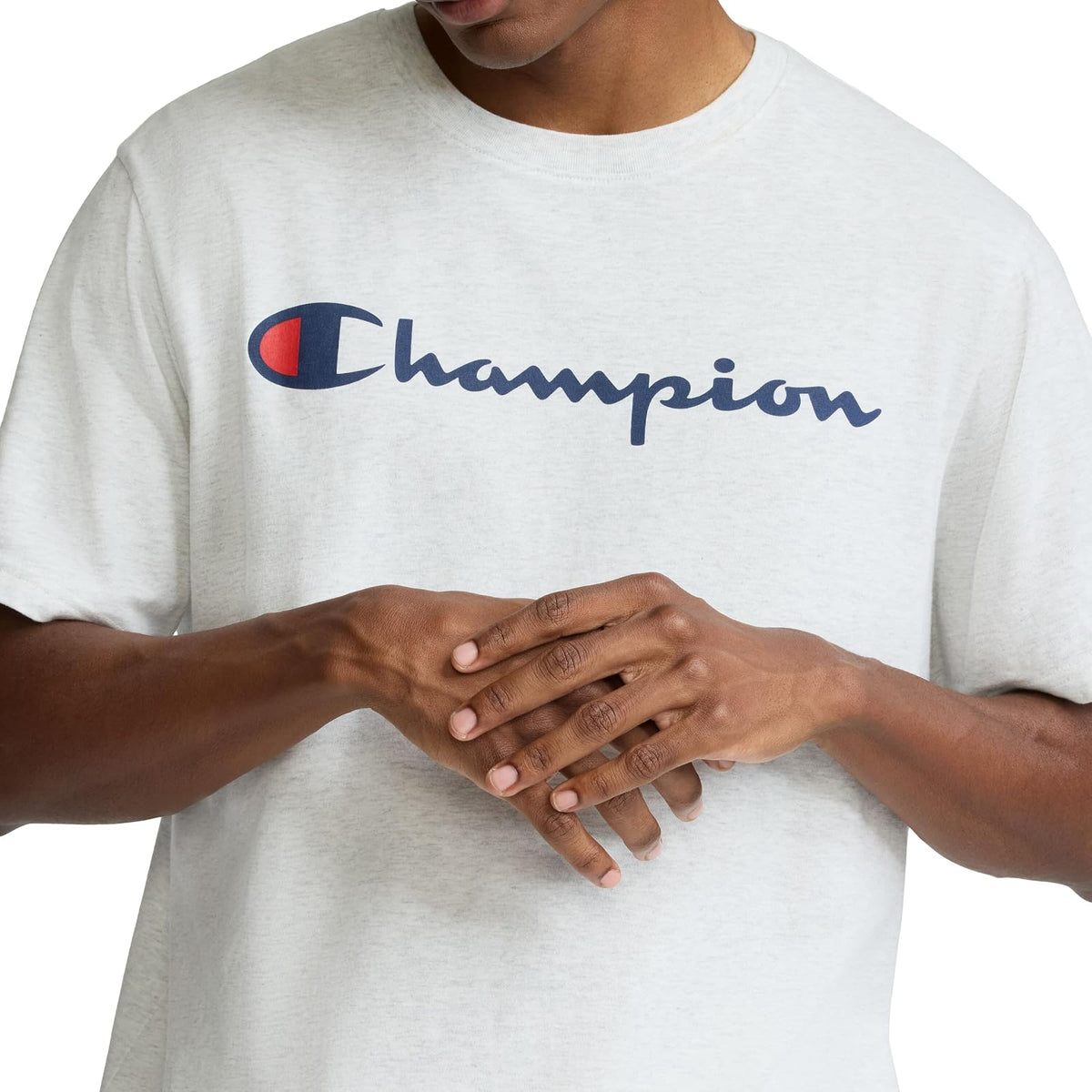 Champion, Playera de algodón de Peso Medio con Cuello Redondo, Playera para Hombre (reg. O Grande y Alto)