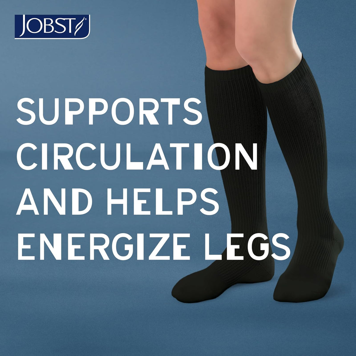 JOBST ACTIVA Athletic - Calcetines de compresión de 15 a 20 mmHg hasta la rodilla, puntera cerrada, blanco, talla S