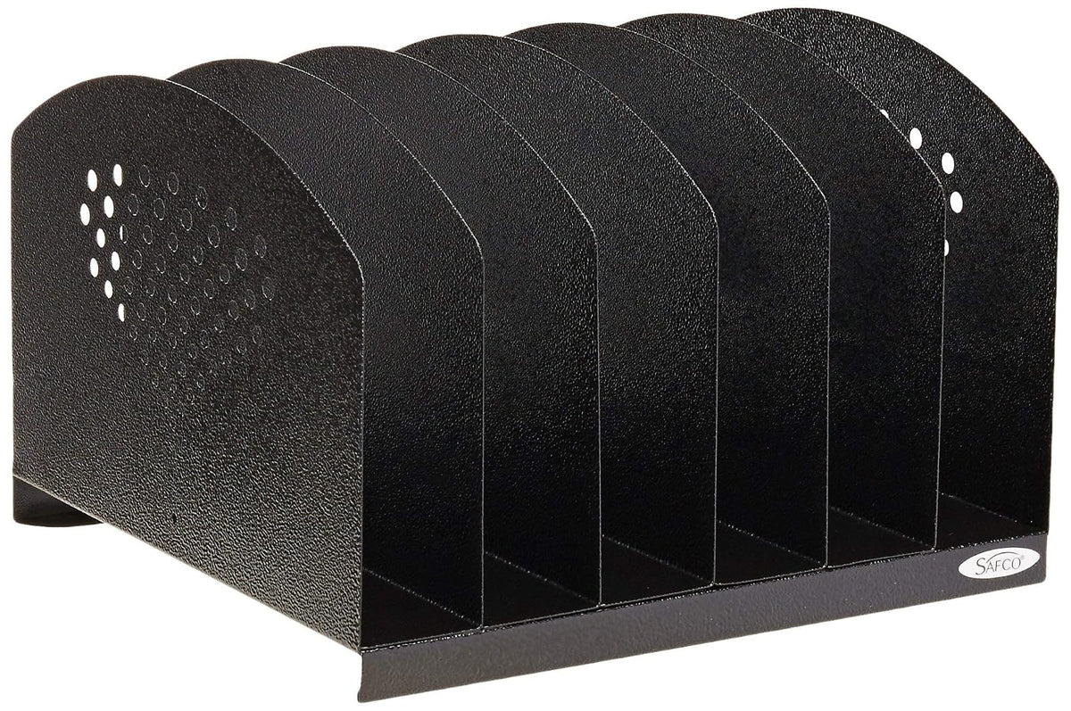 Safco 3155BL Steel Desk Rack, Black - 6 Upright