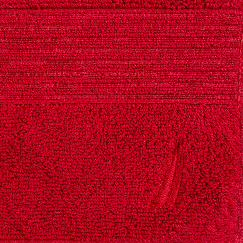 Nautica, Toalla Medio Baño 100% Algodón, Color Rojo, Montford.