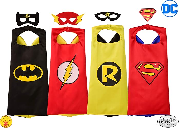 Rubie's - Set de superhéroes con licencia oficial de DC Comics, surtido (4 piezas), unisex, con máscaras y diademas, talla pequeña para niños