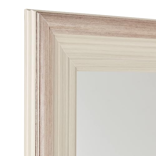 MCS 65730 12 por 121,9 cm Perchero para Puerta Espejo, 18 por 137,2 cm Acabado Blanco con Borde de Plata