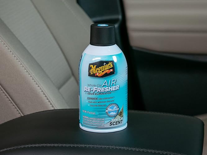 Meguiar's Oficial Air Re-Fresher Sistema Eliminador de Olores y Ambientador New Car G16402, 2 Ounce + Oficial Detallador Para Interiores G13616 473 ml