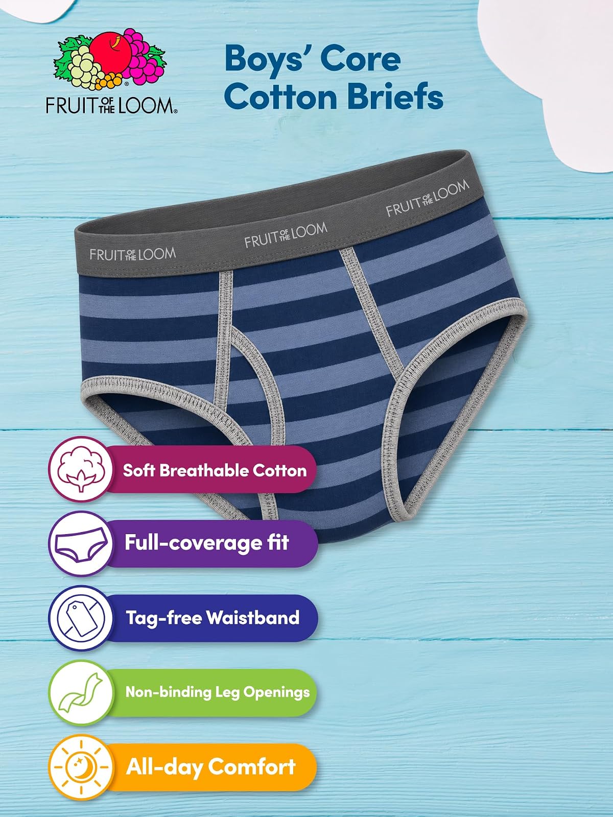 Fruit of the Loom Boys' Fashion Brief (Pack of 5)