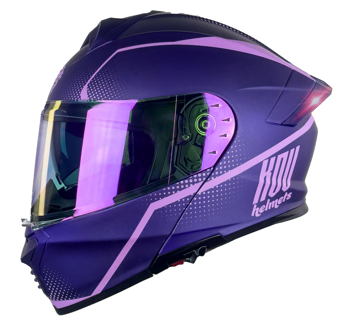 KOV Casco Waves Morado Thunder ABATIBLE para Moto Certificado Dot
