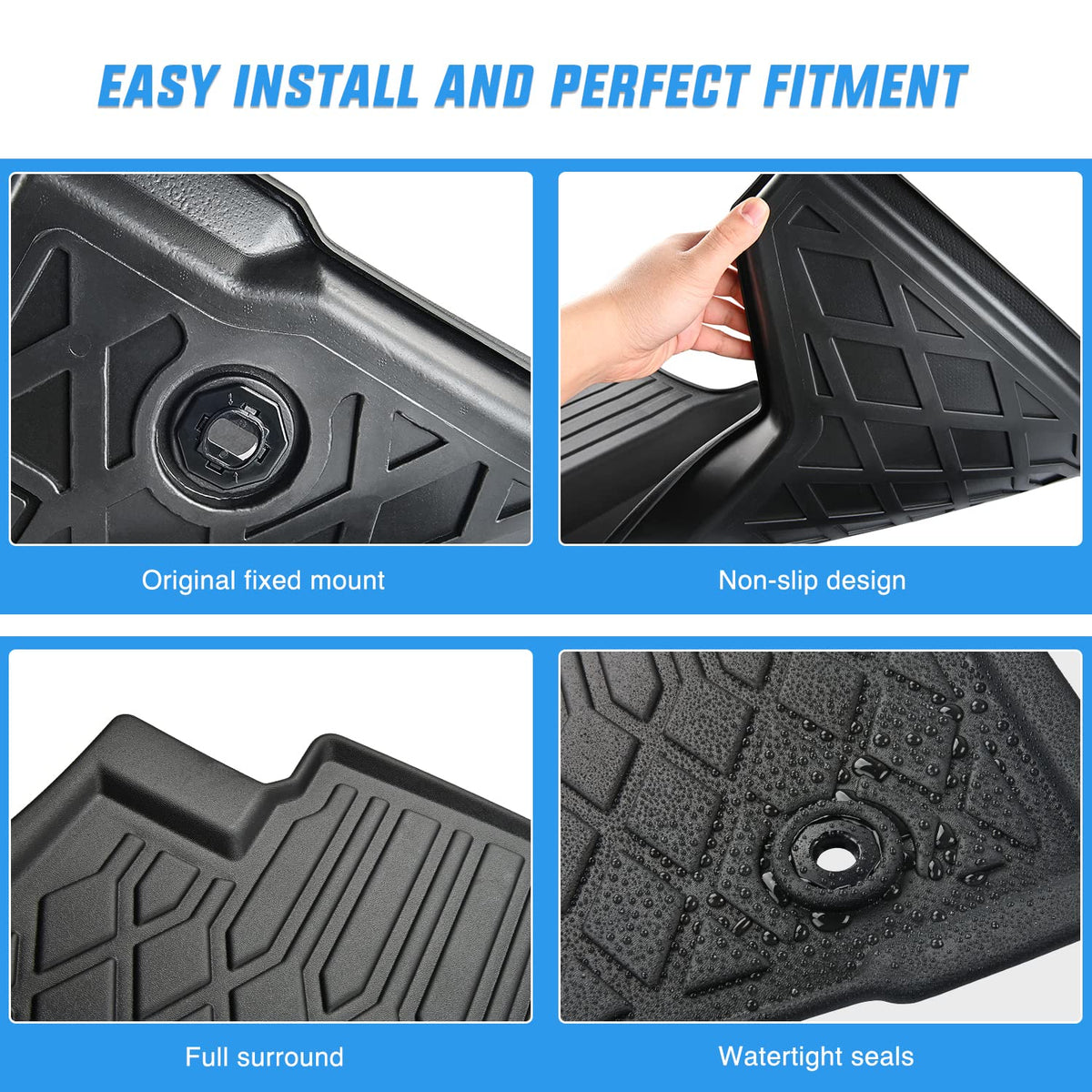 Nilight TPE - Alfombrillas para Toyota Tacoma Double Cab 2018 2019 2020 2021 2022 2023, Ajuste Personalizado para Todo Tipo de Clima