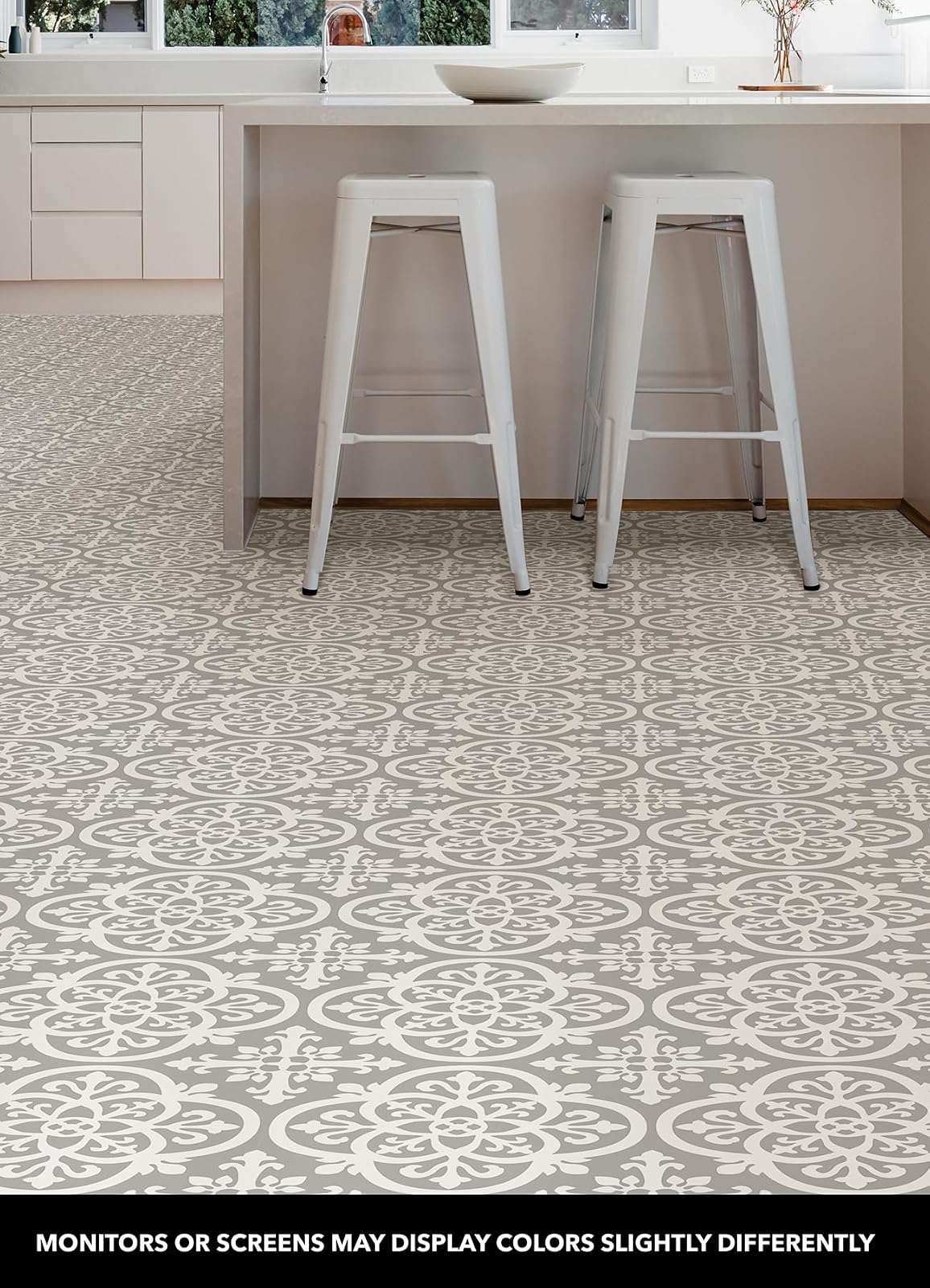 FloorPops FP2942 Medina - Azulejos de piso para despegar y pegar, color gris