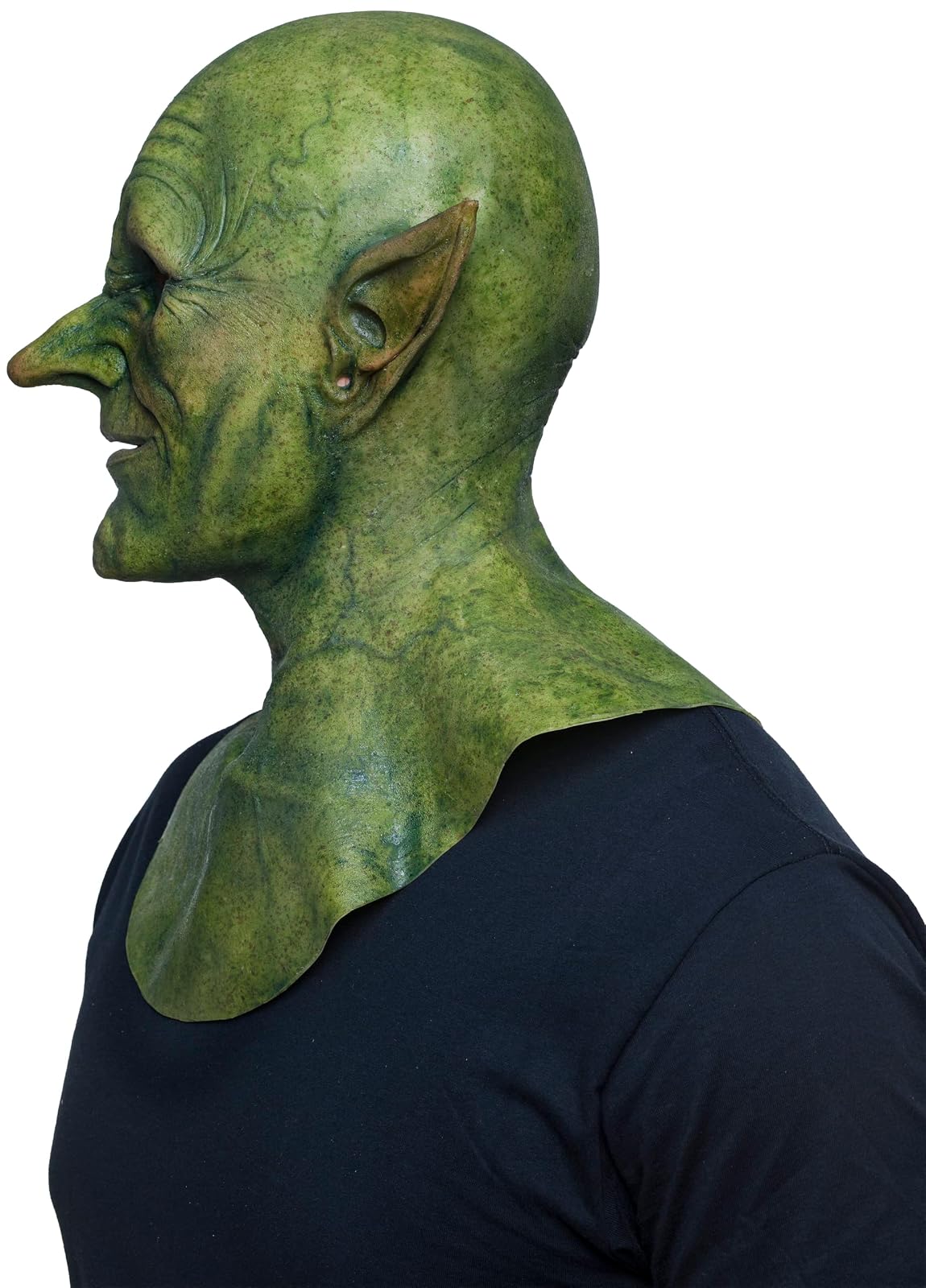 Tek'Zik, Máscara de Goblin del Bosque, Máscaras de Duendes Verde Leprechaun Ideal para Halloween y Fiestas de Disfraces