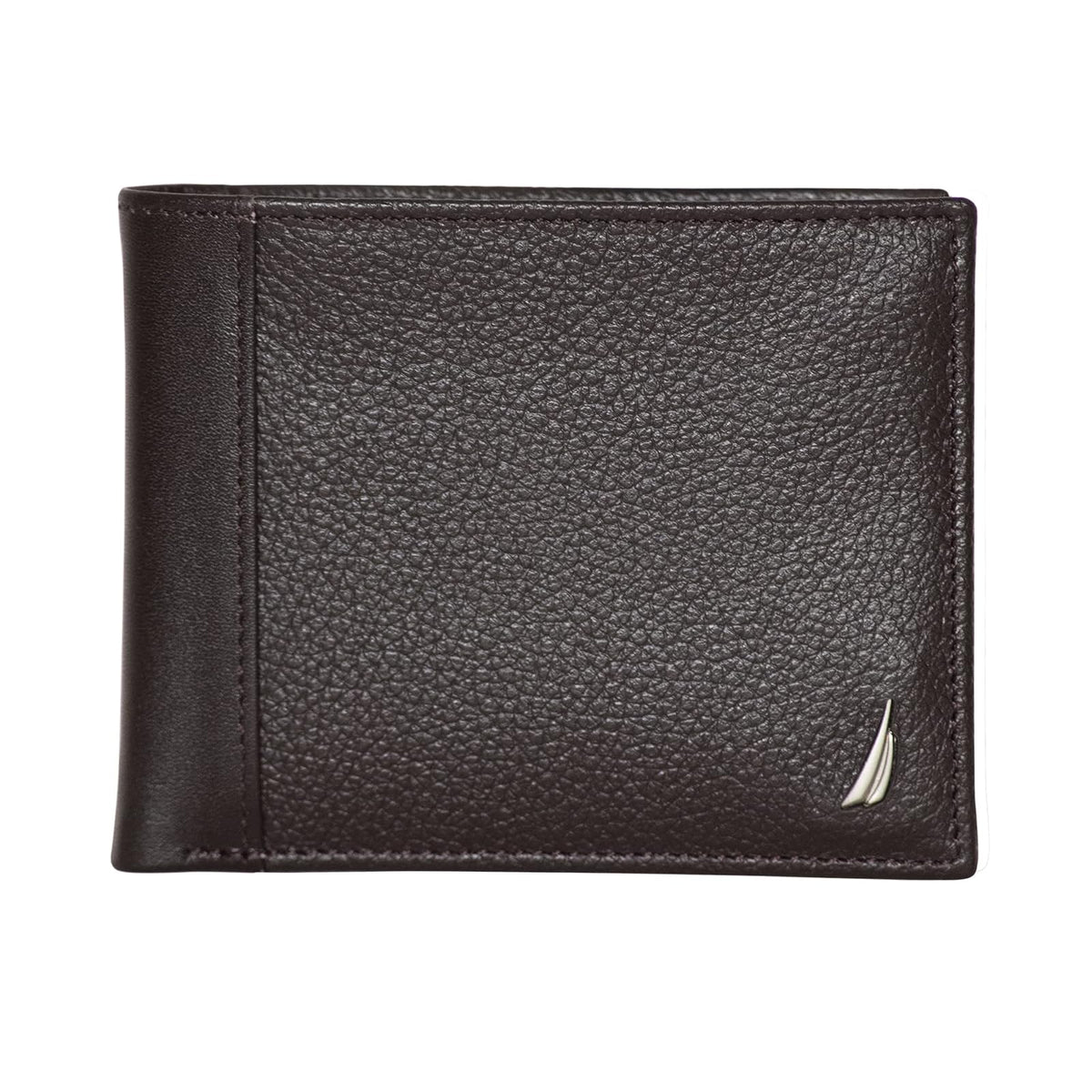 Nautica Classic J-Class Leather Bifold Wallet - Nautica Classic J-class portafolios de piel biestable - Clase J - café