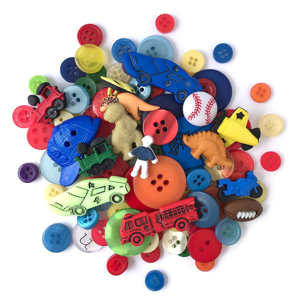 Buttons Galore Colección de Botones Redondos y Adornos, 50 Piezas - Multicolor