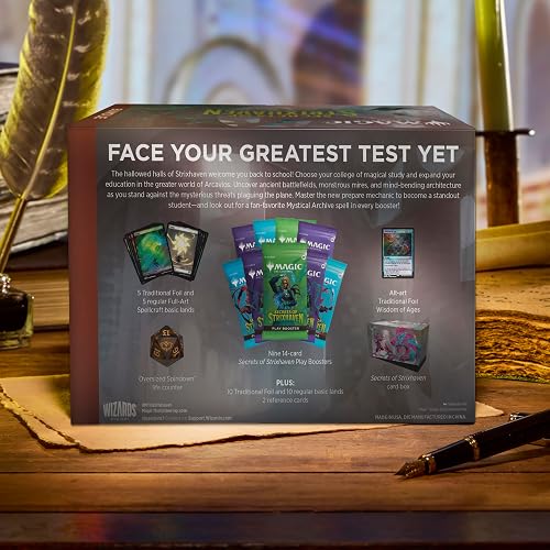 Magic: The Gathering Secrets of Strixhaven - Bundle (9 Play Boosters, 30 Lands, 1 Alt-Art Card + Exclusive Accessories) en Inglés