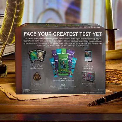 Magic: The Gathering Secrets of Strixhaven - Bundle (9 Play Boosters, 30 Lands, 1 Alt-Art Card + Exclusive Accessories) en Inglés
