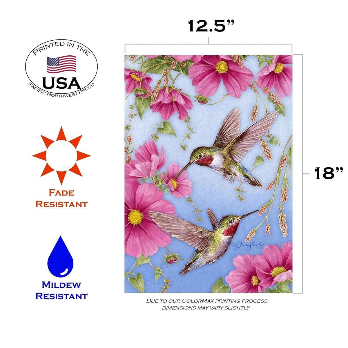 Toland Home Garden - Bandera decorativa para jardín (30,7 x 45,7 cm), diseño de pájaros y flores