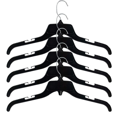 HangOn Recycled Plastic with Notches Shirt Hangers 17 Inch Black 25 Pack