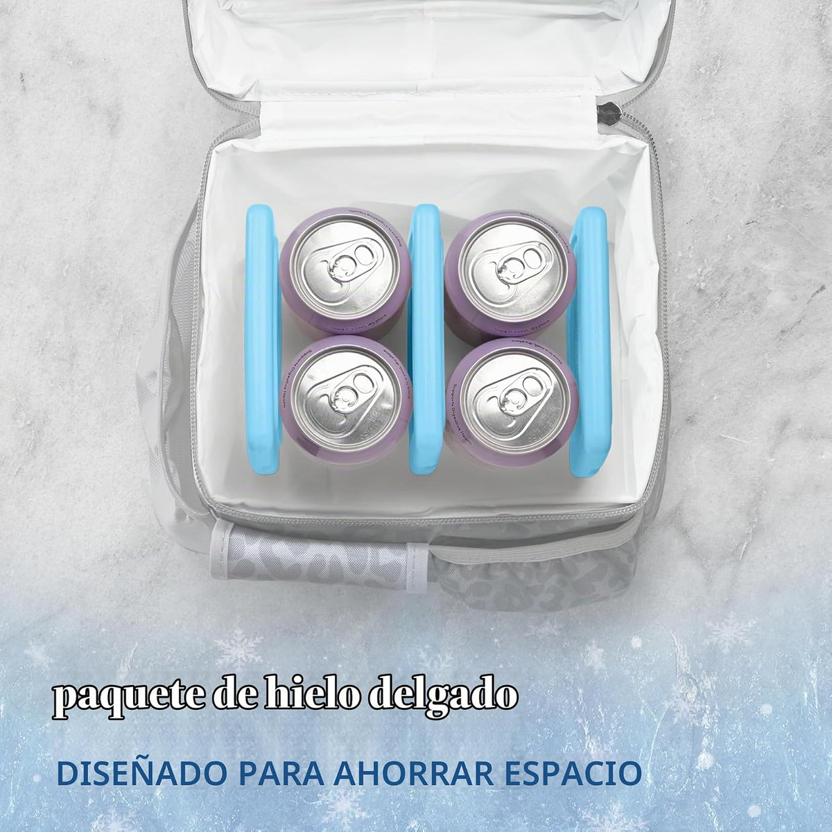 Cool Coolers by Fit & Fresh - Paquetes de hielo delgados, congelación rápida reutilizables para loncheras y enfriadores, paquetes de hielo de larga duración, ahorro de espacio, azul, paquete de 4