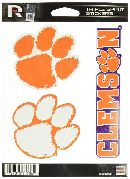 Rico NCAA Triple Spirit Stickersncaa Pegatinas de Triple espiritu, Rojo, Blanco, Negro, 3 Pegatinas de Equipo