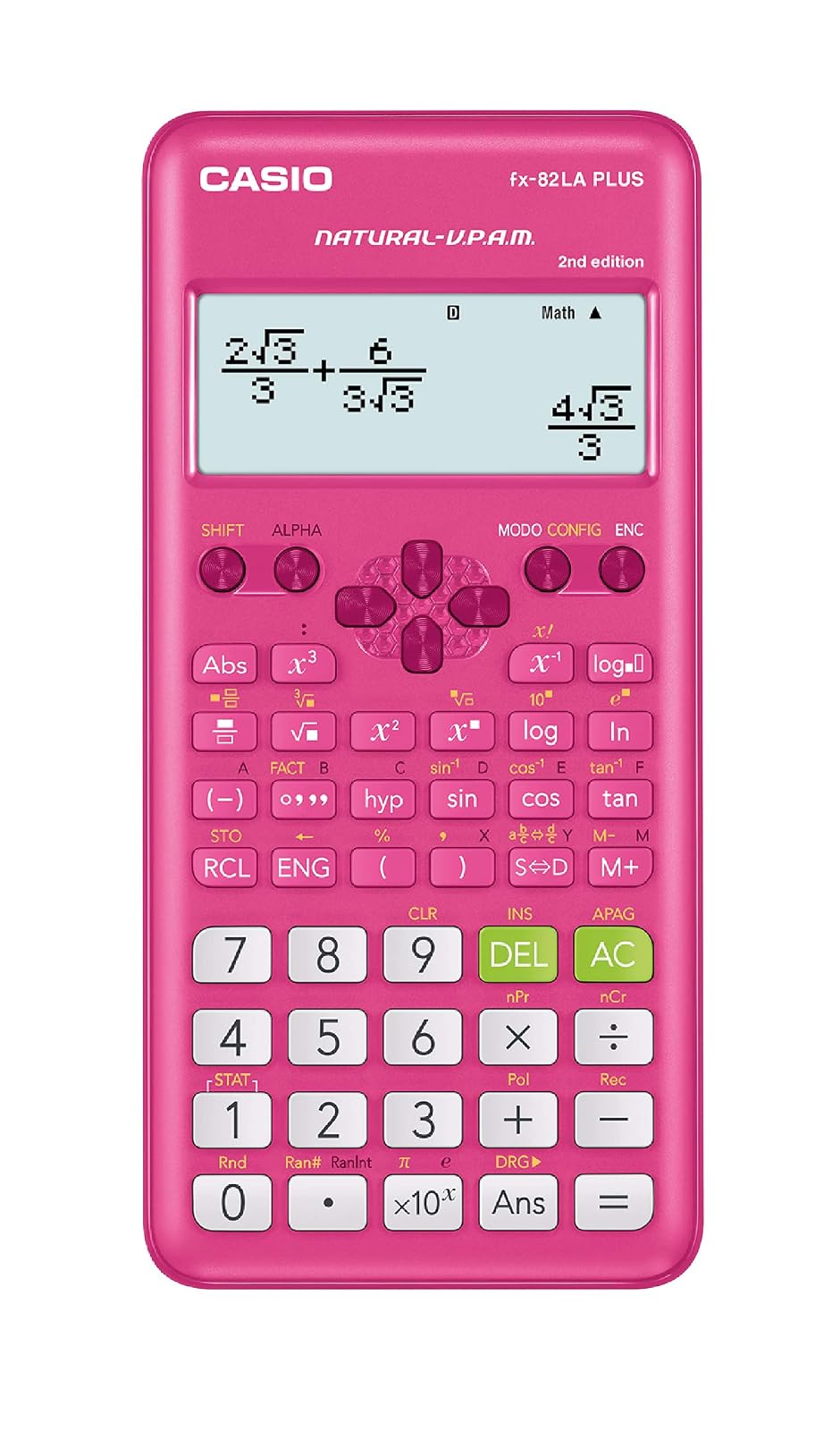 Casio Calculadora Científica fx-82LA Plus, 252 Funciones - Rosa
