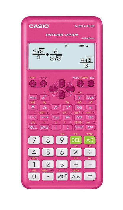 Casio Calculadora Científica fx-82LA Plus, 252 Funciones - Rosa