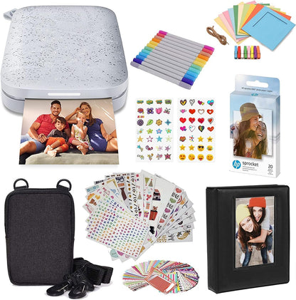 HP Sprocket Impresora Fotográfica Portátil 2x3 - White - Paquete de inicio