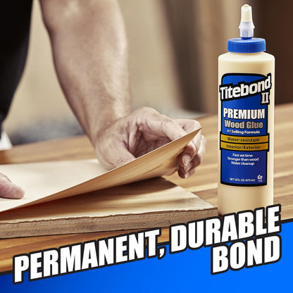 Titebond II Pint by Titebond | 473 ml, Pegamento de Madera Premium Tipo II, Resistente al Agua ANSI