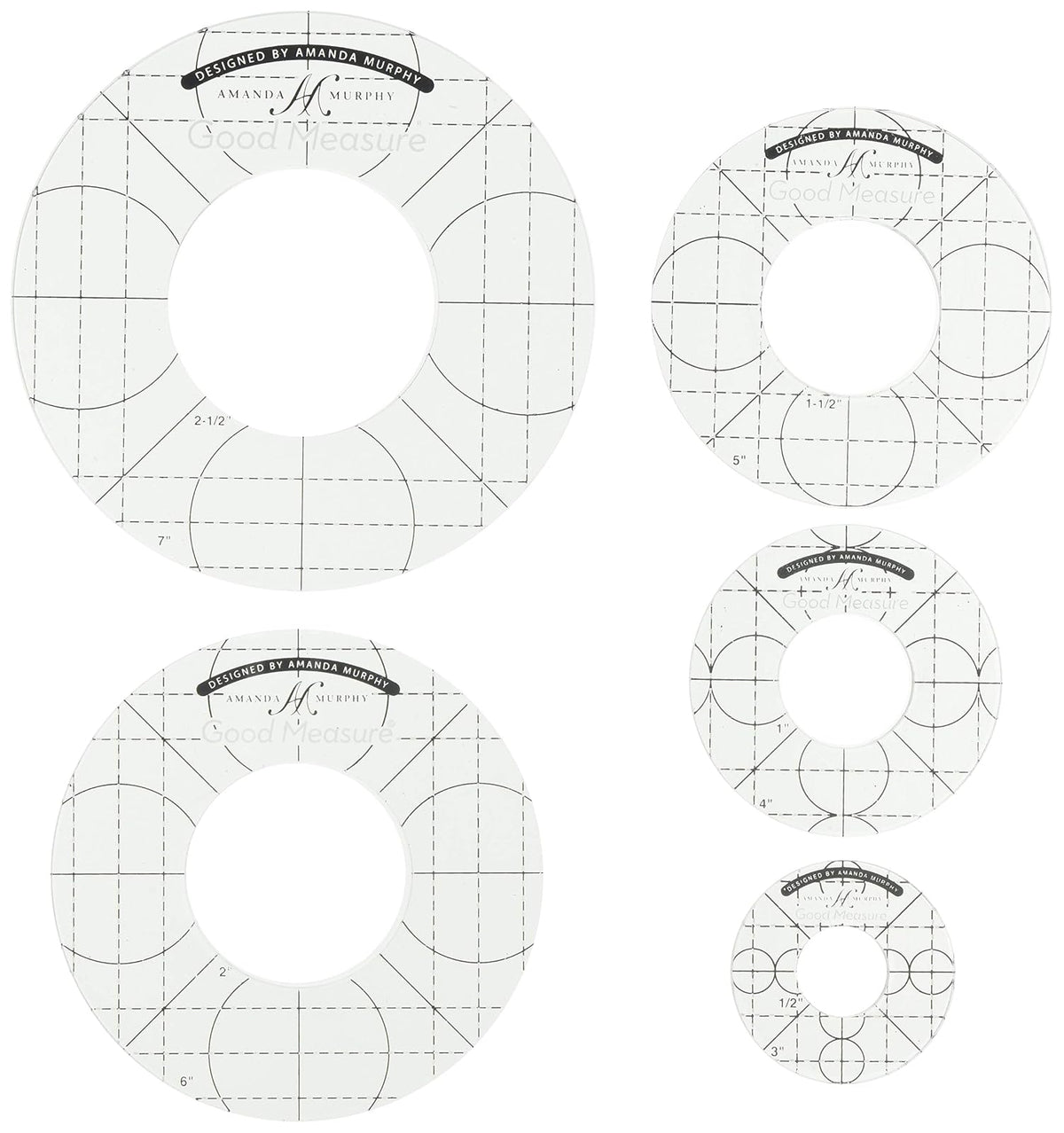 Juego de 5 reglas de Good Measure, 6 mm, de 1/4 pulgadas