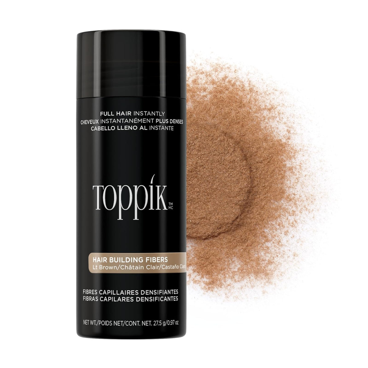 Toppik Fibras de Construcción de Cabello - Castaño Claro - 27.5 g (Paquete de 1)
