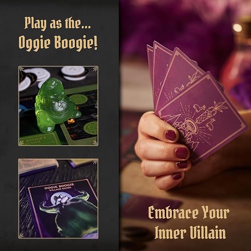 Ravensburger Disney Villainous Filled with Fright - Juego de Mesa de Estrategia - Únete a Oogie Boogie, Lock, Jack Skellington y más, Nueva expansión villana - Línea galardonada - A Partir de 10 años