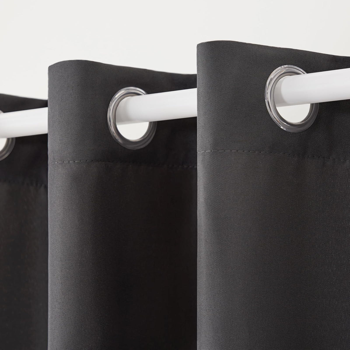 Exclusive Home Indoor/Outdoor Solid Cabana Grommet Top Curtain Panel Pair, Charcoal, 54x108, 2 Piece