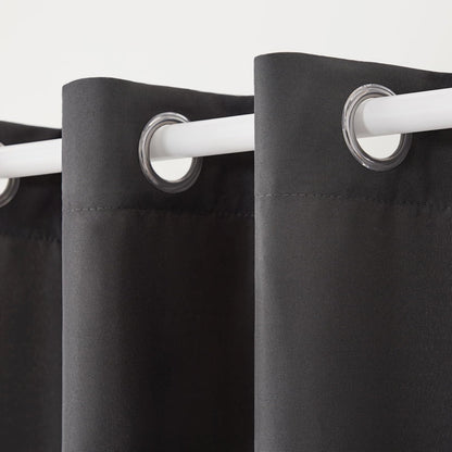Exclusive Home Indoor/Outdoor Solid Cabana Grommet Top Curtain Panel Pair, Charcoal, 54x108, 2 Piece