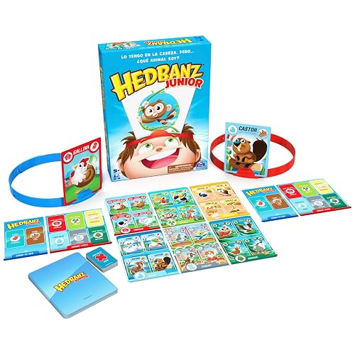 Spin Master Games, Juego de Mesa Hedbanz Junior para niños pequeños