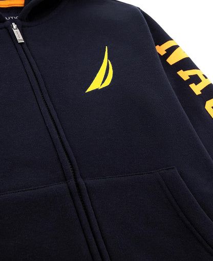 Nautica Long Sleeve Fleece Full Zip Hoodie, Comfortable, Relaxed Fit Sudadera con Capucha Niños