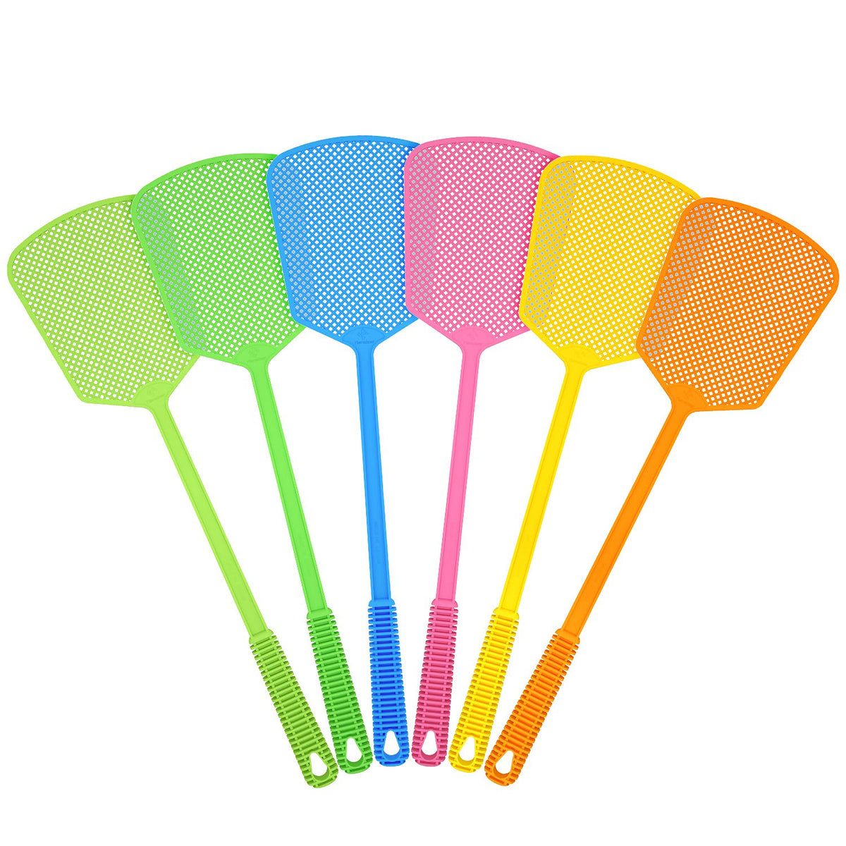 Kensizer - Juego de 6 matamoscas, matamoscas, de plástico de Mango Largo Gigante, matamoscas, matamoscas, matamoscas, Gran matamoscas, Que Funcionan para Interiores y Exteriores