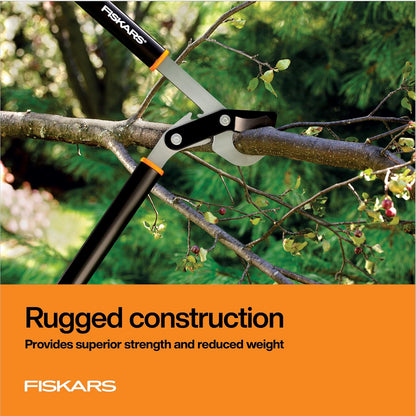 Fiskars PowerGear - Loppers de 32 pulgadas para recorte de árboles, resistente y afilado, cortador de ramas de árbol de hoja de acero de hasta 2 pulgadas de diámetro, capacidad de corte
